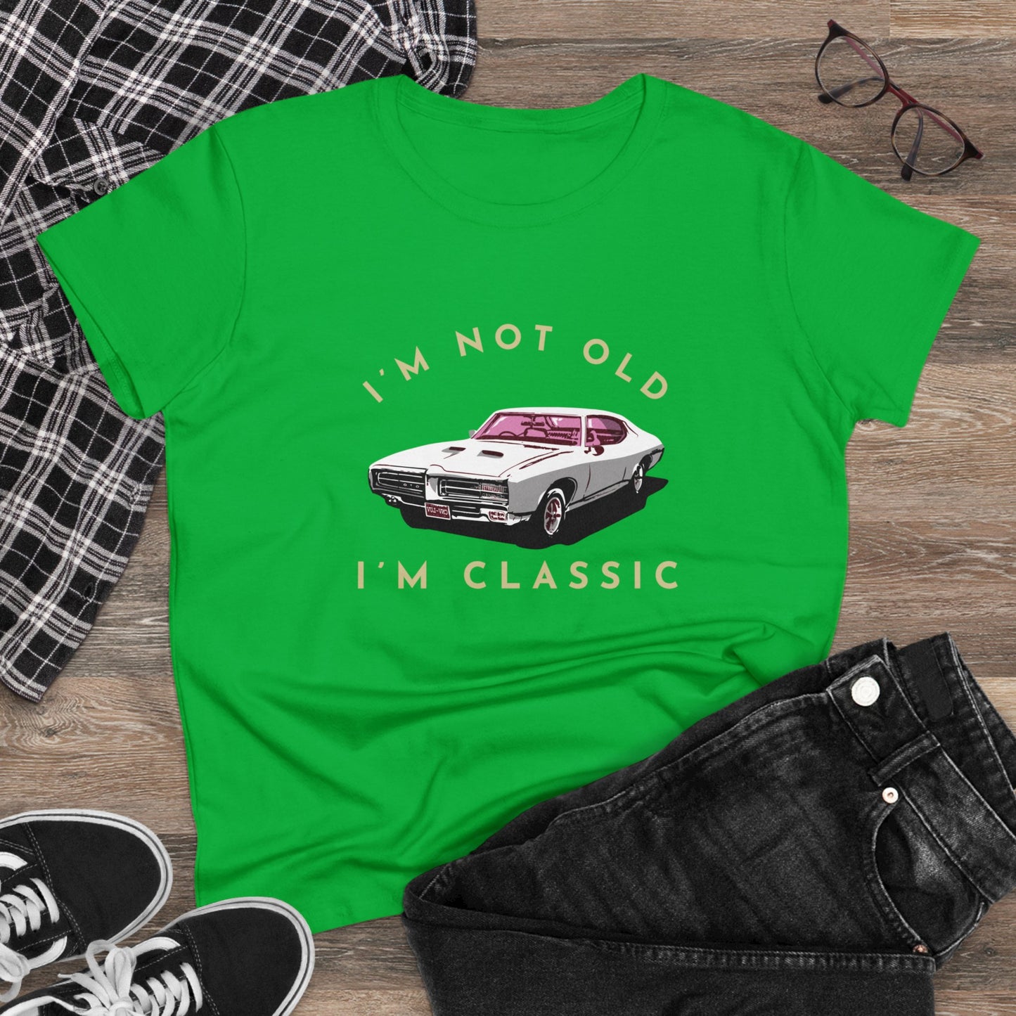 I'm Not Old I'm Classic- Funny, Sexy & Classy Car Graphic - Women's Midweight Cotton T-shirt