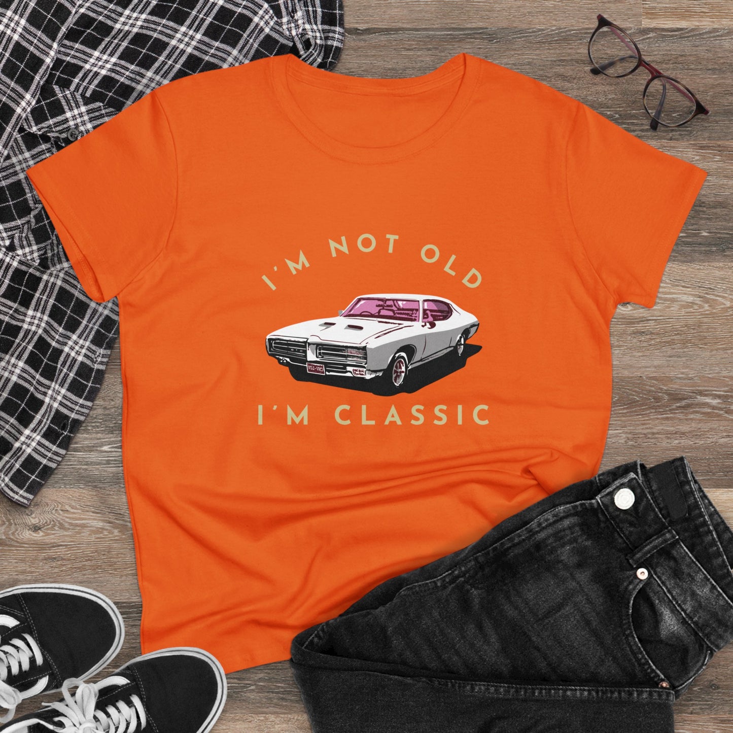 I'm Not Old I'm Classic- Funny, Sexy & Classy Car Graphic - Women's Midweight Cotton T-shirt