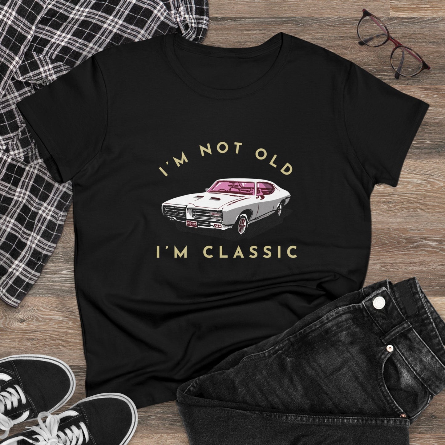 I'm Not Old I'm Classic- Funny, Sexy & Classy Car Graphic - Women's Midweight Cotton T-shirt