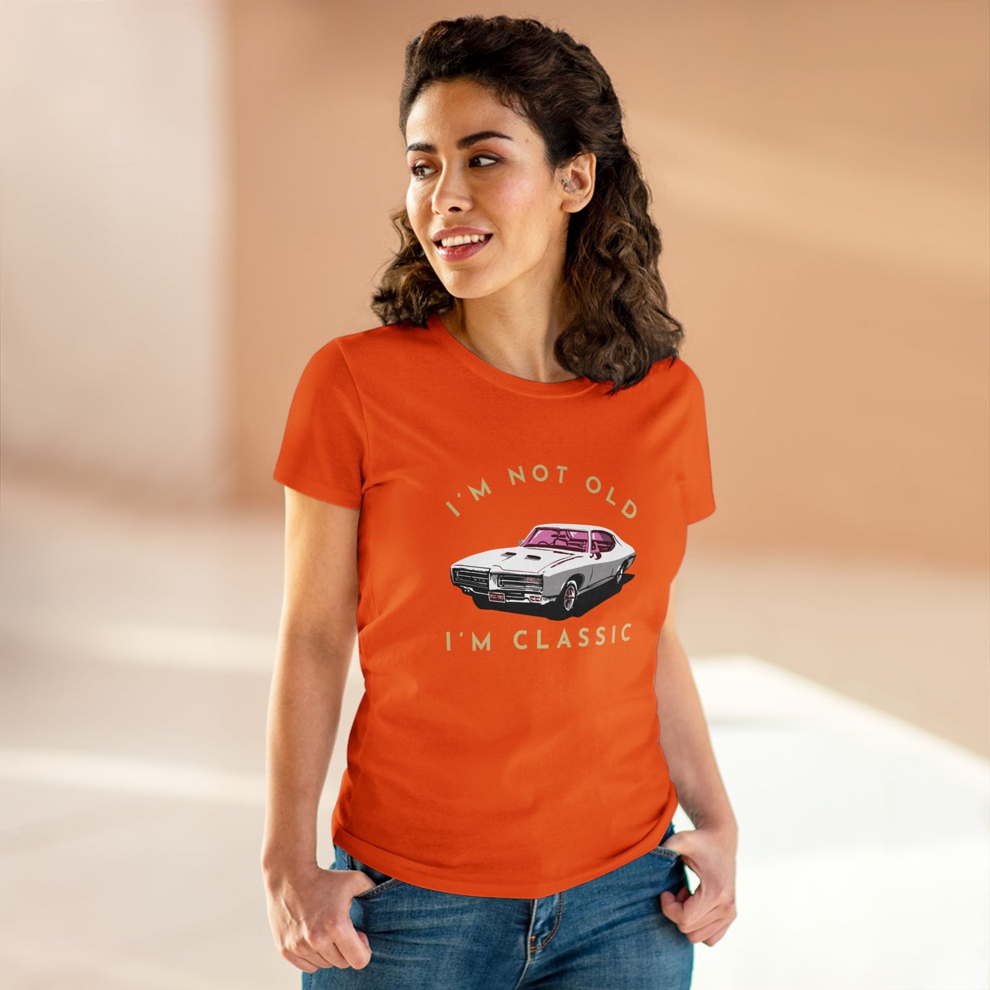 I'm Not Old I'm Classic- Funny, Sexy & Classy Car Graphic - Women's Midweight Cotton T-shirt