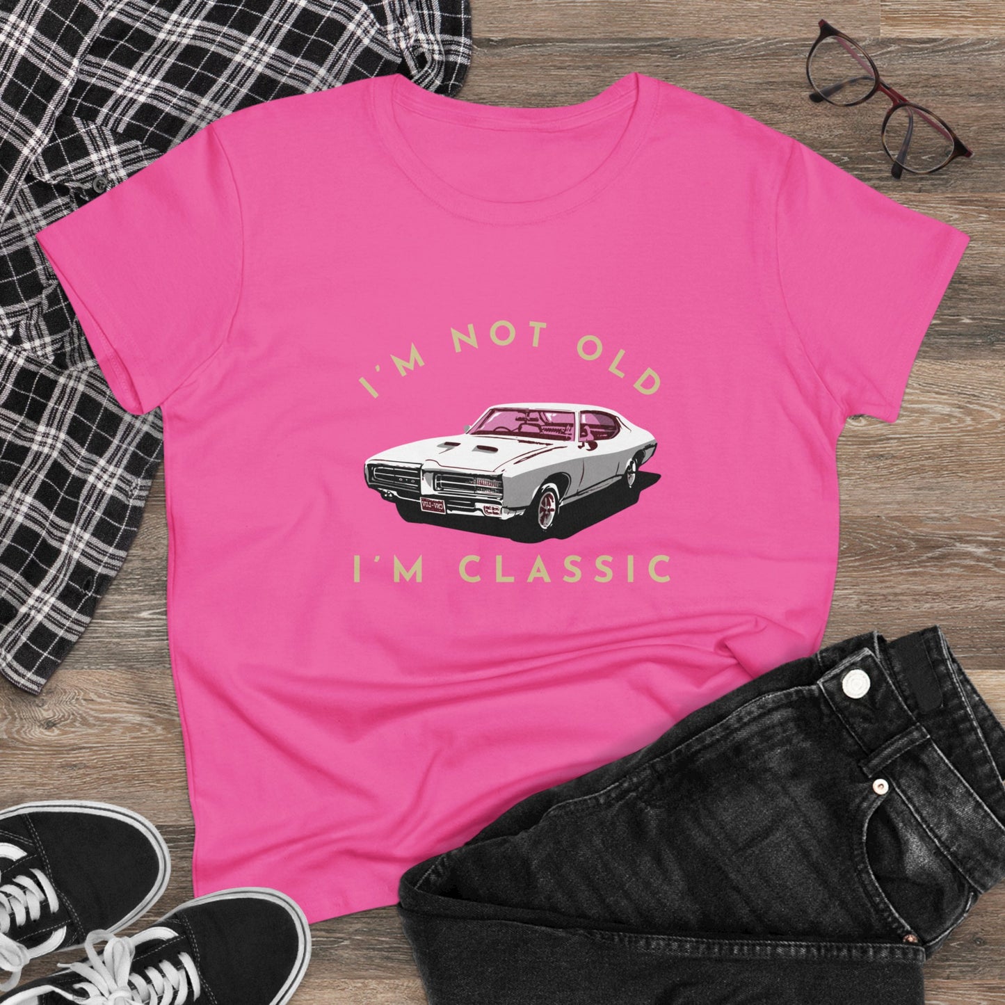 I'm Not Old I'm Classic- Funny, Sexy & Classy Car Graphic - Women's Midweight Cotton T-shirt