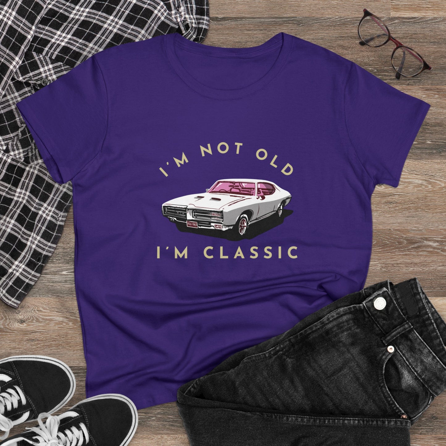 I'm Not Old I'm Classic- Funny, Sexy & Classy Car Graphic - Women's Midweight Cotton T-shirt